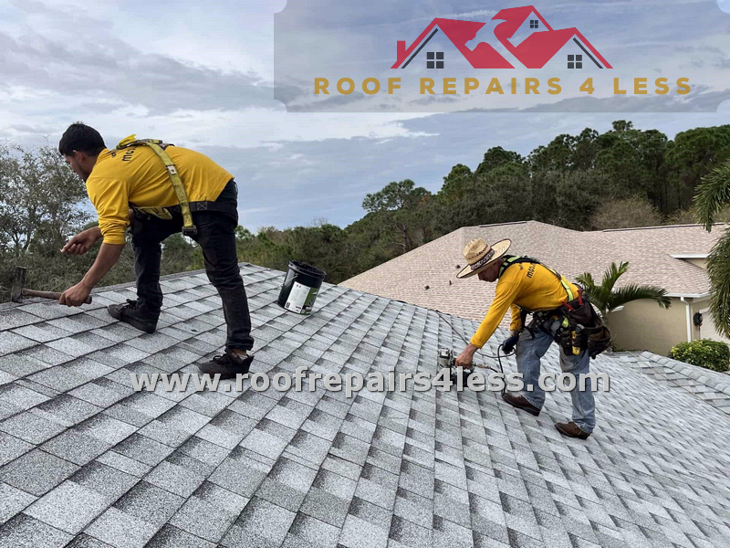 Picture of Doyle installing gutter on a home in Yulee, FL